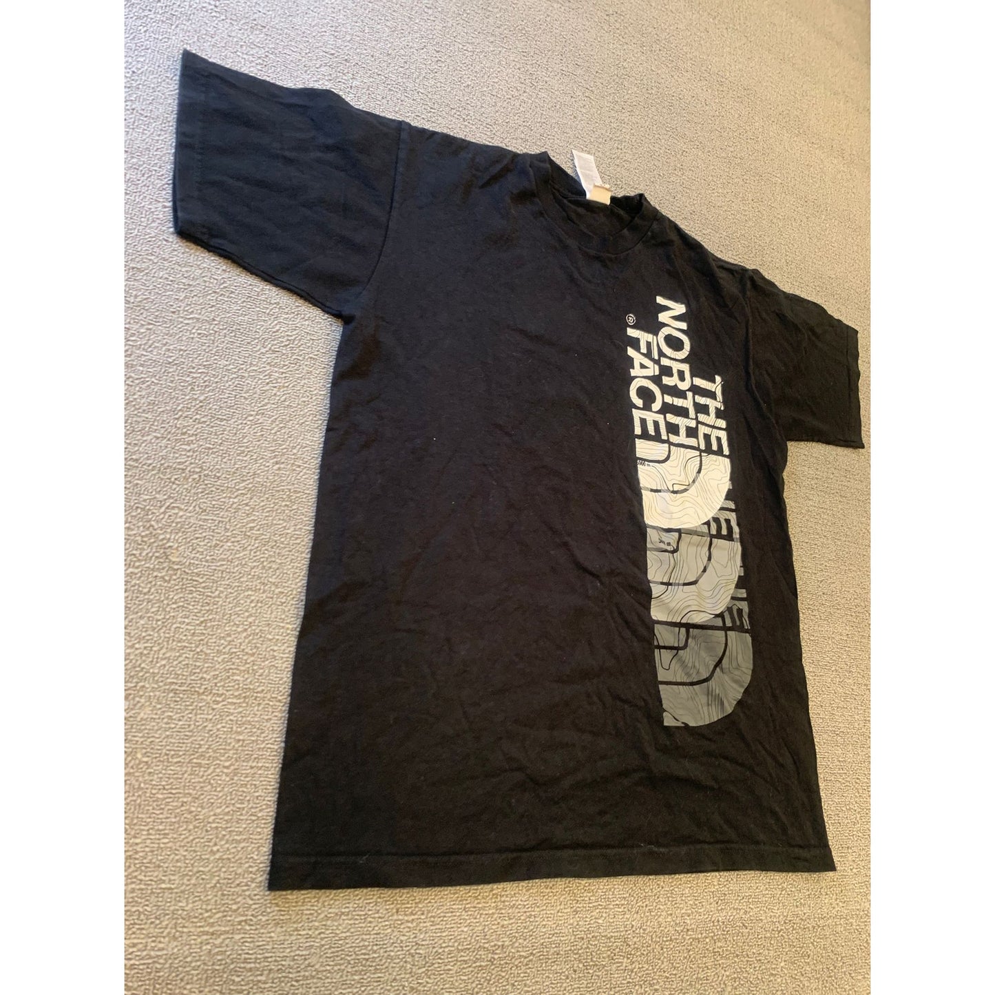 THE NORTH FACE Men's T-Shirt Tee M Black Half Dome Contour Map Graphic Logo