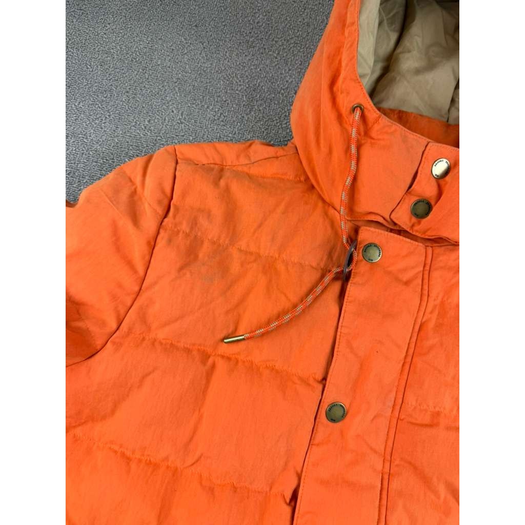 Brooks Brothers Quilted Down Hooded Parka Medium Jacket Orange