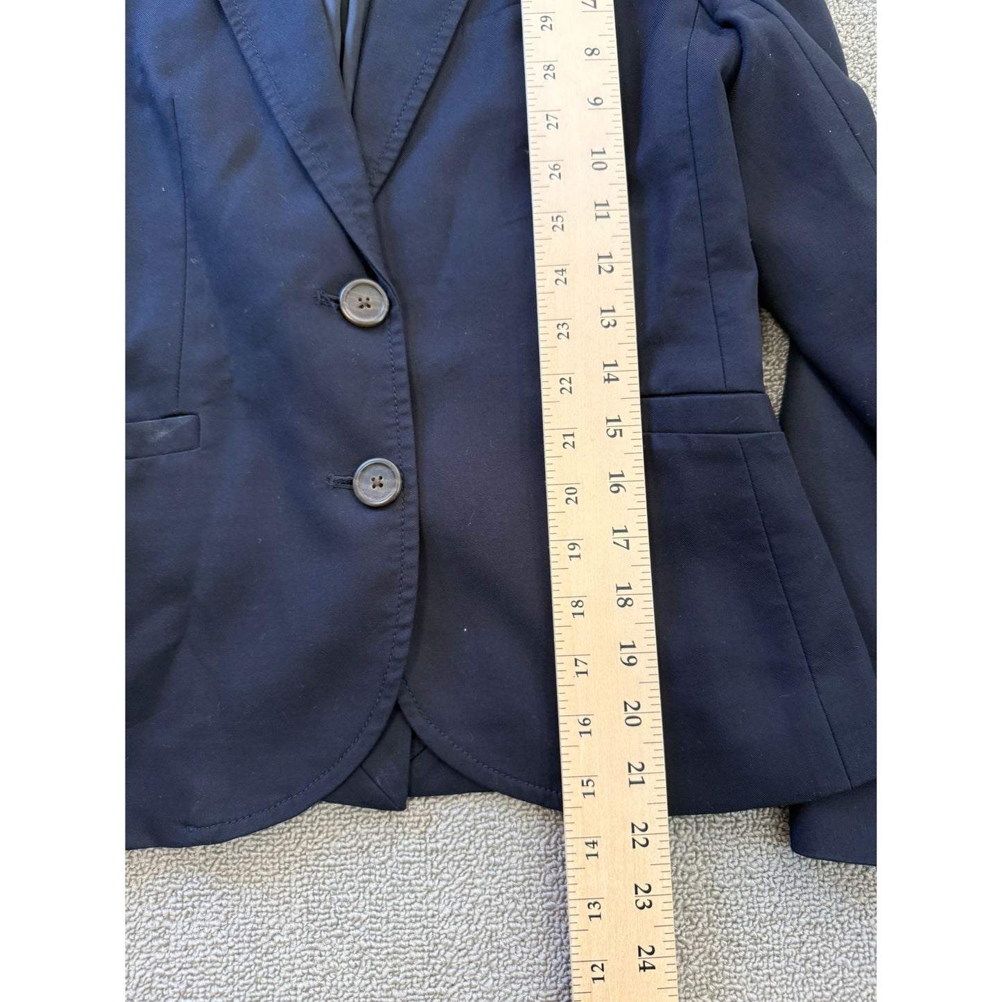 J.Crew Womens 0 Blue Two Button Long Sleeve Blazer Jacket Coat