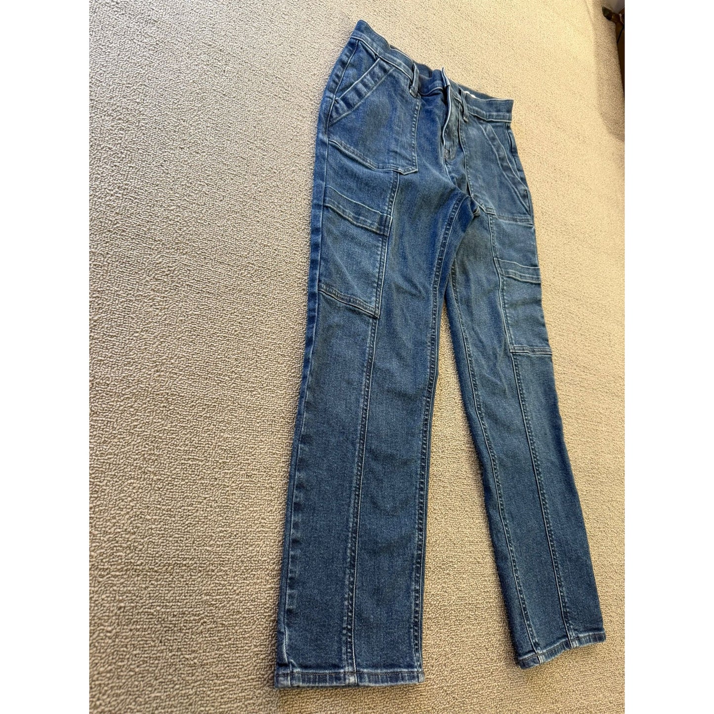 J.Crew Women's Size 25P Blue Straight Leg Cargo Jeans