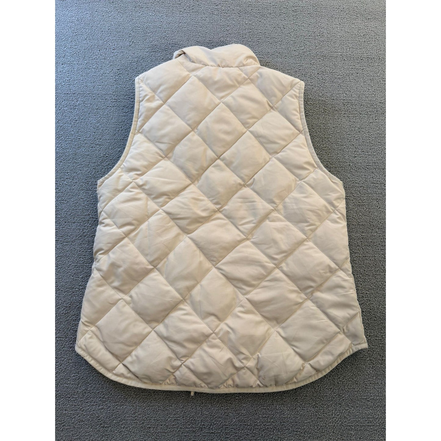 J.Crew Womens Medium Cream Quilted Full Zip Puffer Vest Jacket
