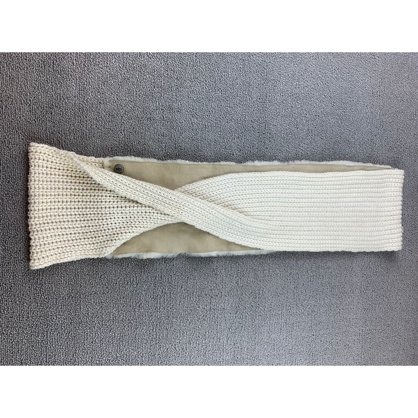 UGG Women’s Shearling Knit Infinity Scarf One Size Ivory Real Dyed Sheepskin