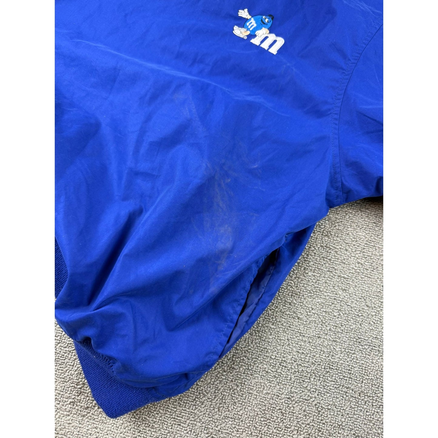 Vintage 1996 M&M Jacket Men's Medium Blue Embroidered Planet Mars Taiwan Made