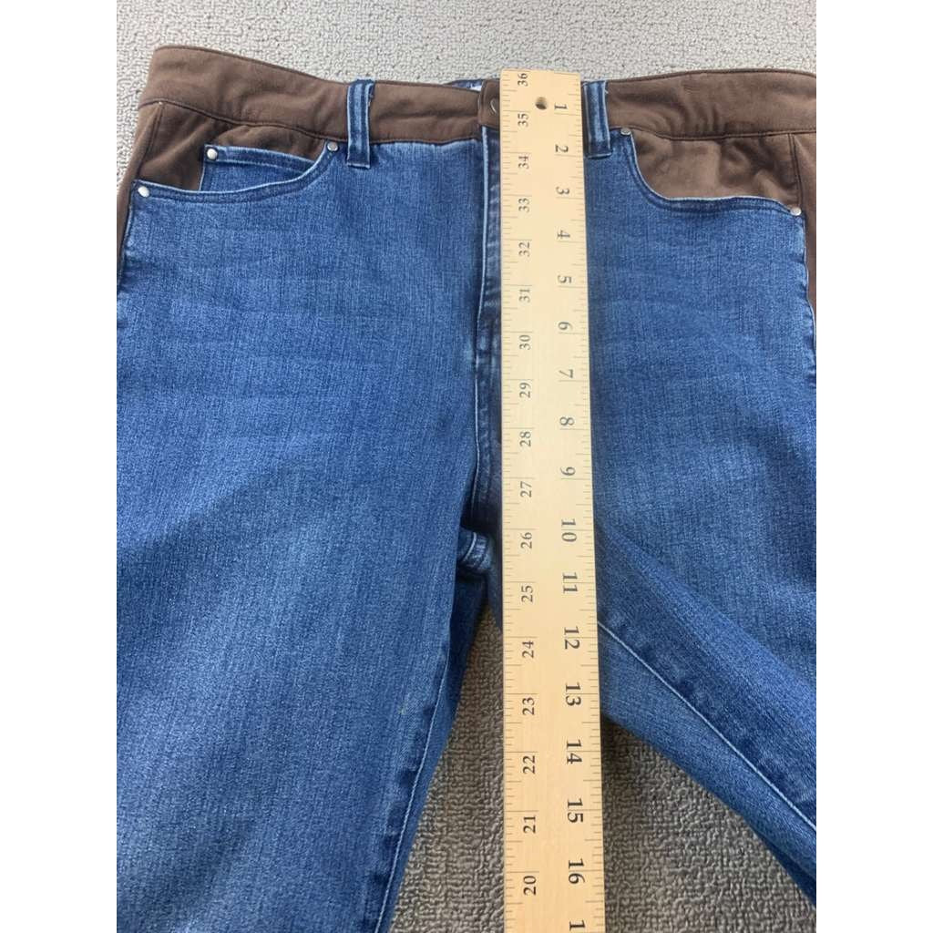 Ecru Los Feliz Women 28 Blue Jeans Brown Soft Velvet Inset