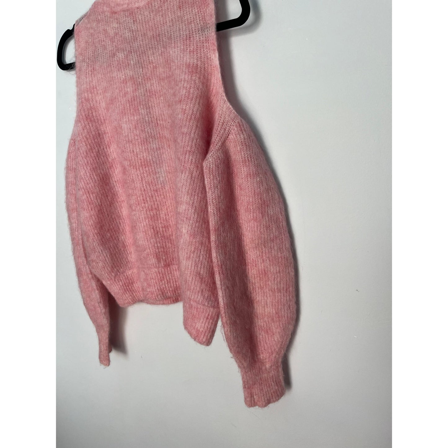 Diesel Cold Shoulder Mohair Blend Sweater Women S Pink Fuzzy Knit Pullover