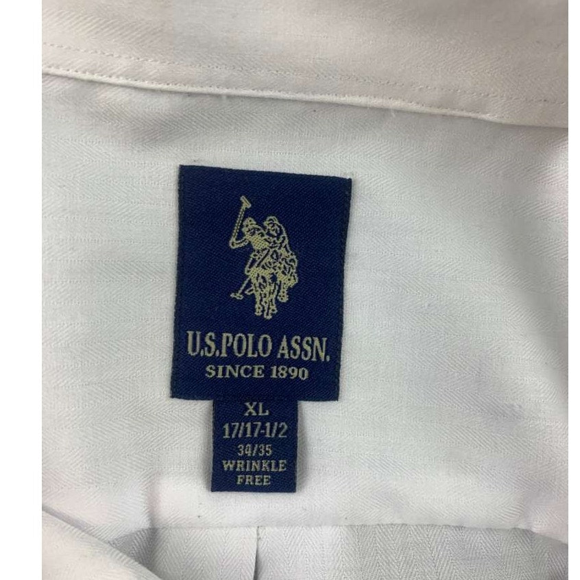 US POLO ASSN. White Button-Down Dress Shirt Wrinkle-Free Men's Size Extra Large