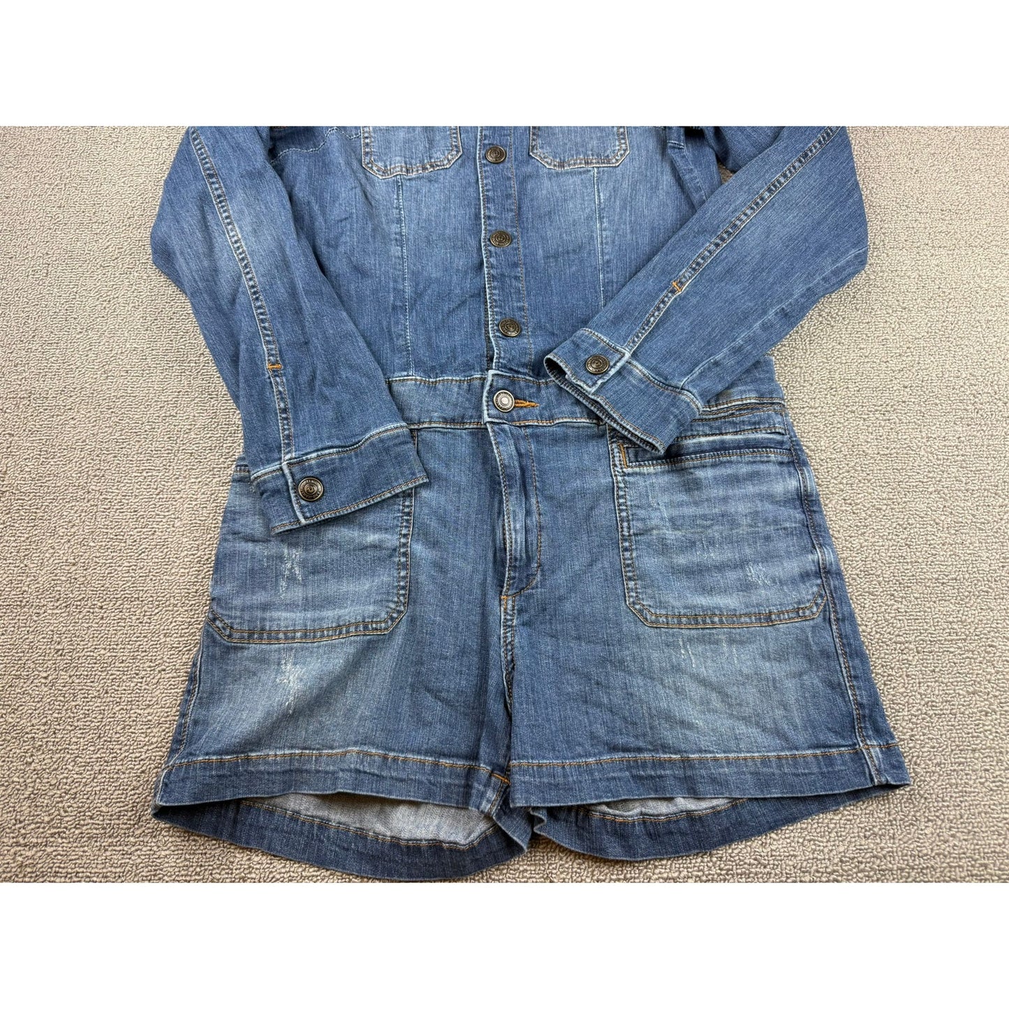 True Religion Women's Small Blue Denim Jumpsuit Romper