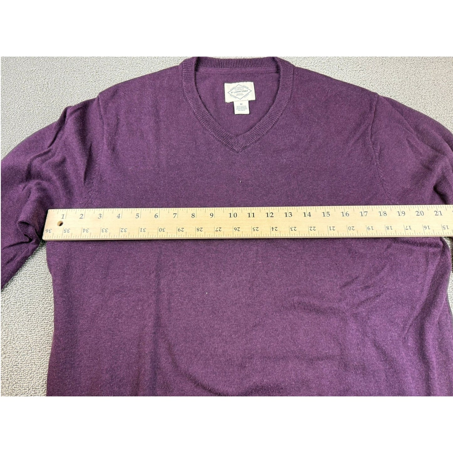 Y2k St. John's Bay Men's Medium Purple Lightweight V-Neck Sweater Cotton Blend