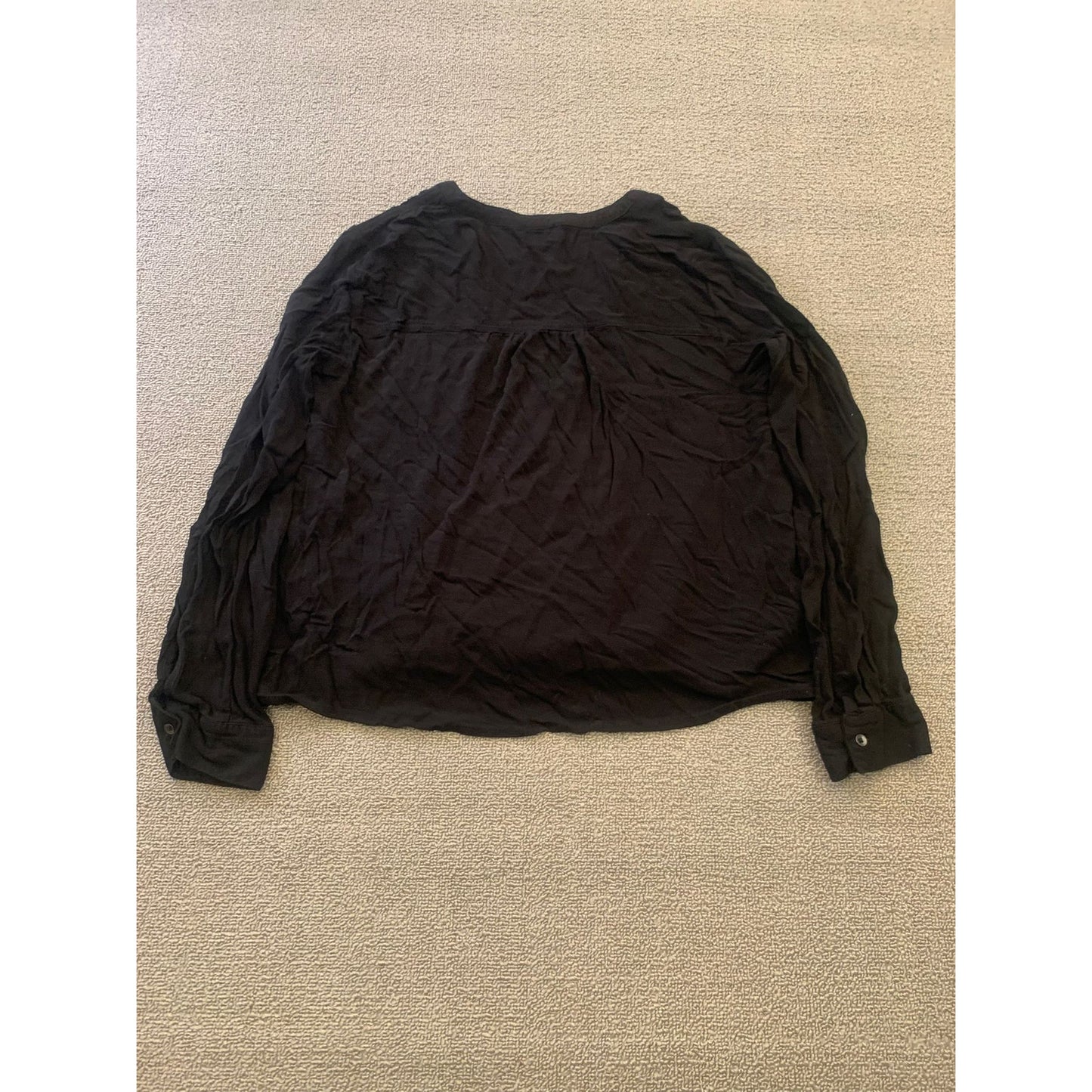 SPLENDID Women Large Black V Neck Long Sleeve Top