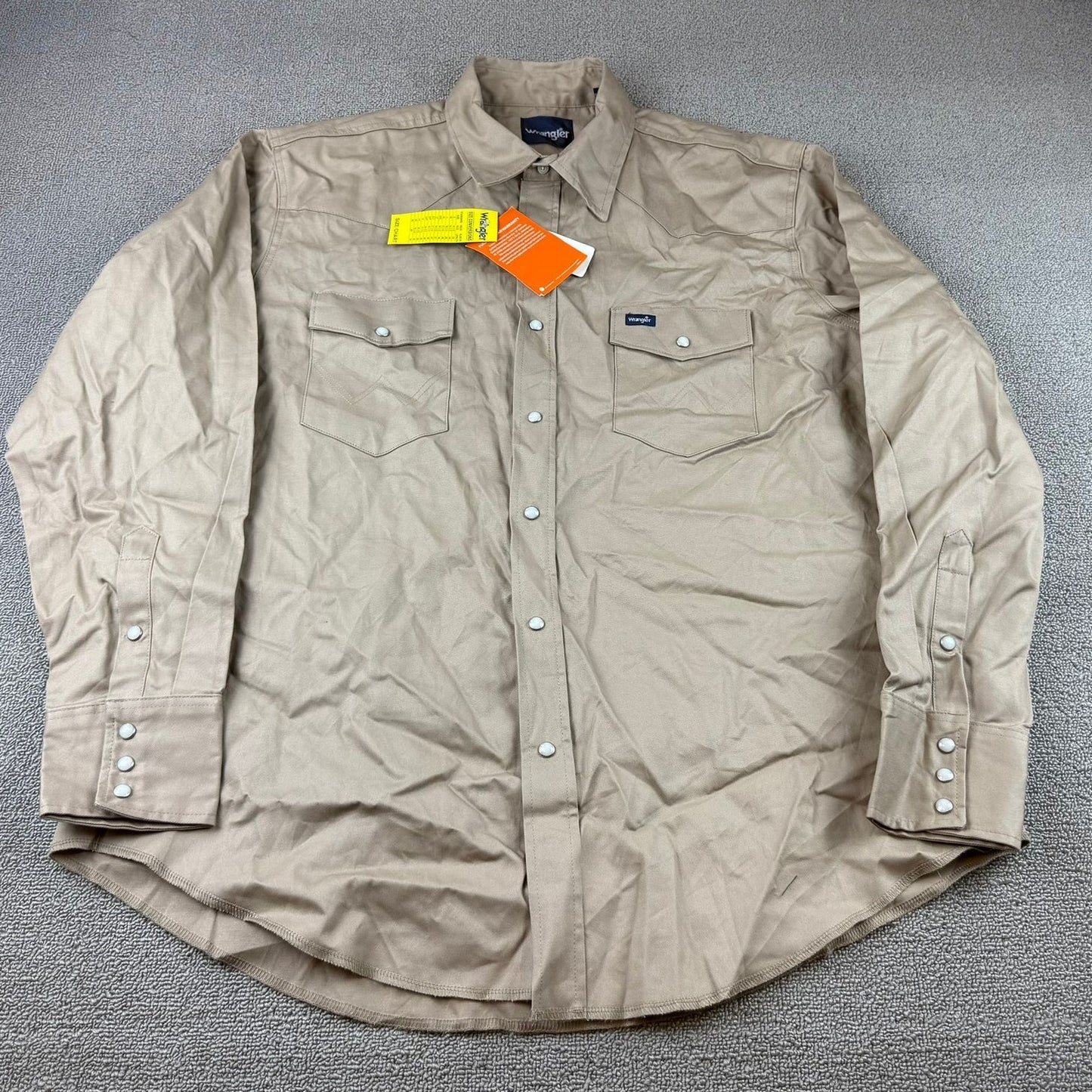 New Wrangler Men's XL Cowboy Cut Western Pearl Snap Long Sleeve Work Shirt
