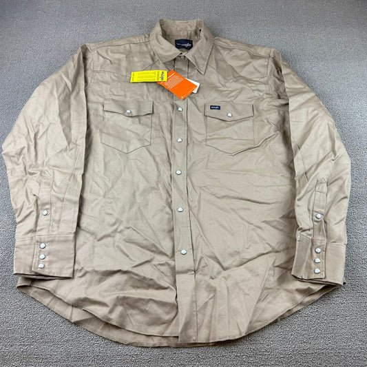 New Wrangler Men's XL Cowboy Cut Western Pearl Snap Long Sleeve Work Shirt