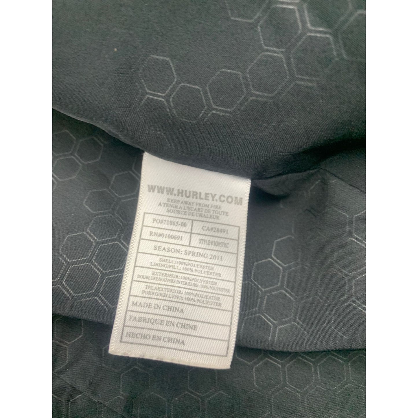 Hurley Men's XL Covert Black And Blue Quilted Jacket