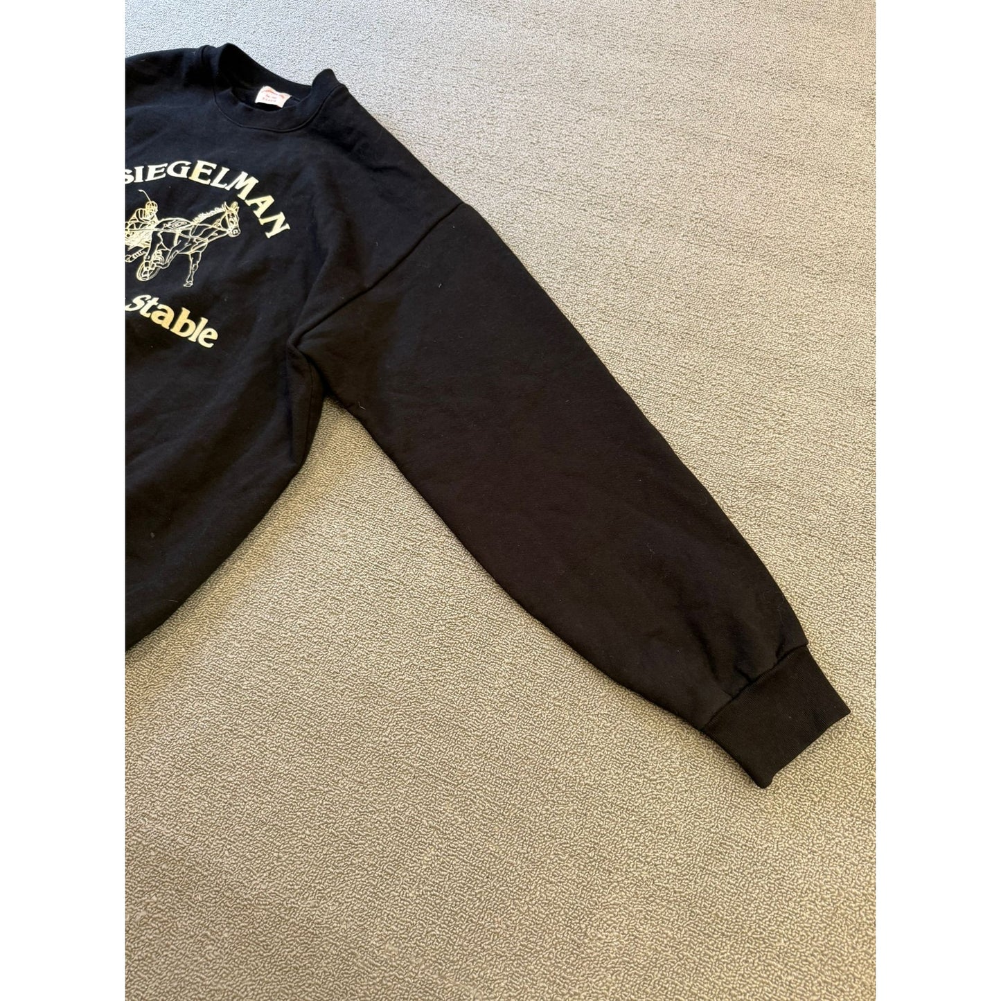 SIEGELMAN STABLE Men's Crewneck Sweatshirt XL Black Graphic Racing stable
