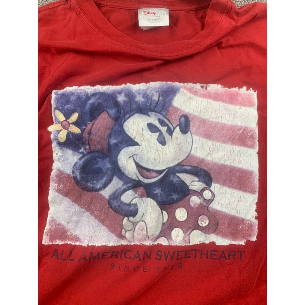 Vintage Disney Minnie Mouse Size M Red Mickey Mouse All American TShirt 4th July