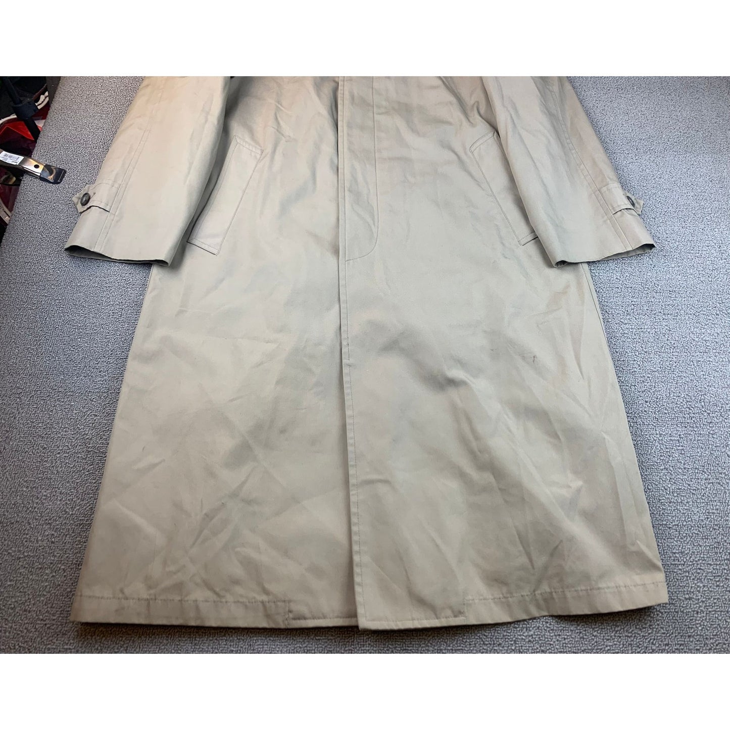 Vintage London Fog Men's Size 36 Regular Beige Full Length Trench Rain Coat