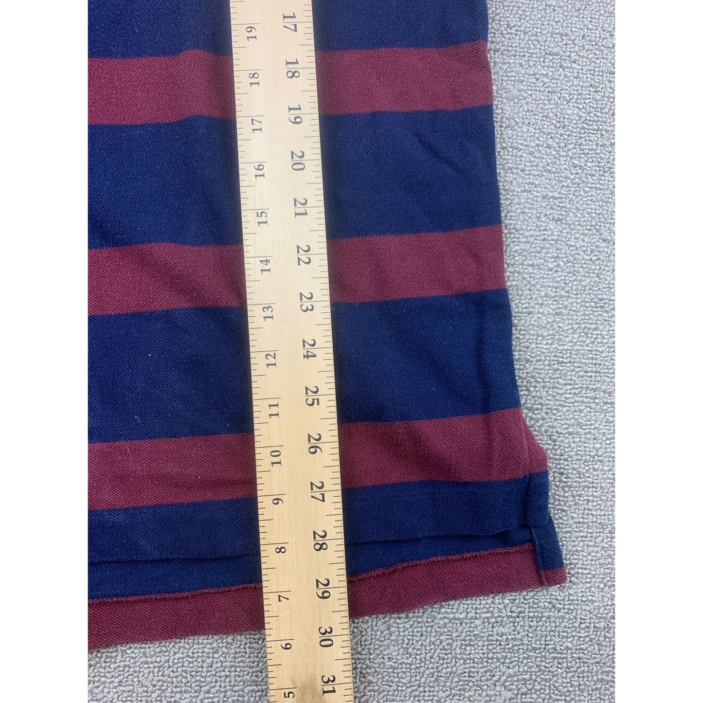 Polo Golf Ralph Lauren Polo Shirt Men's L Navy Burgundy Rugby Stripe Crest