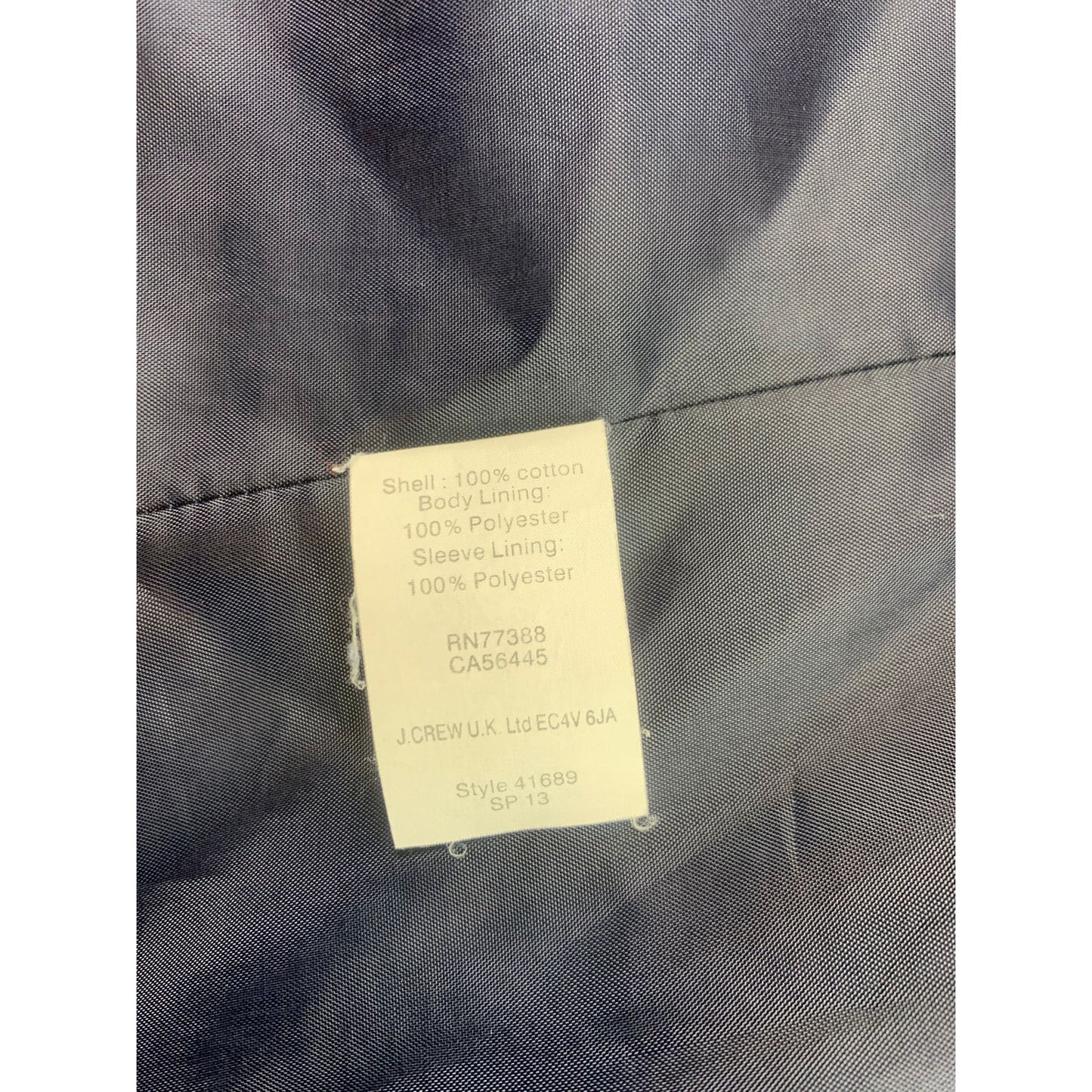 J.Crew Schoolboy Womens Jacket Size 8 Blue 100% Cotton Pockets Front Buttons