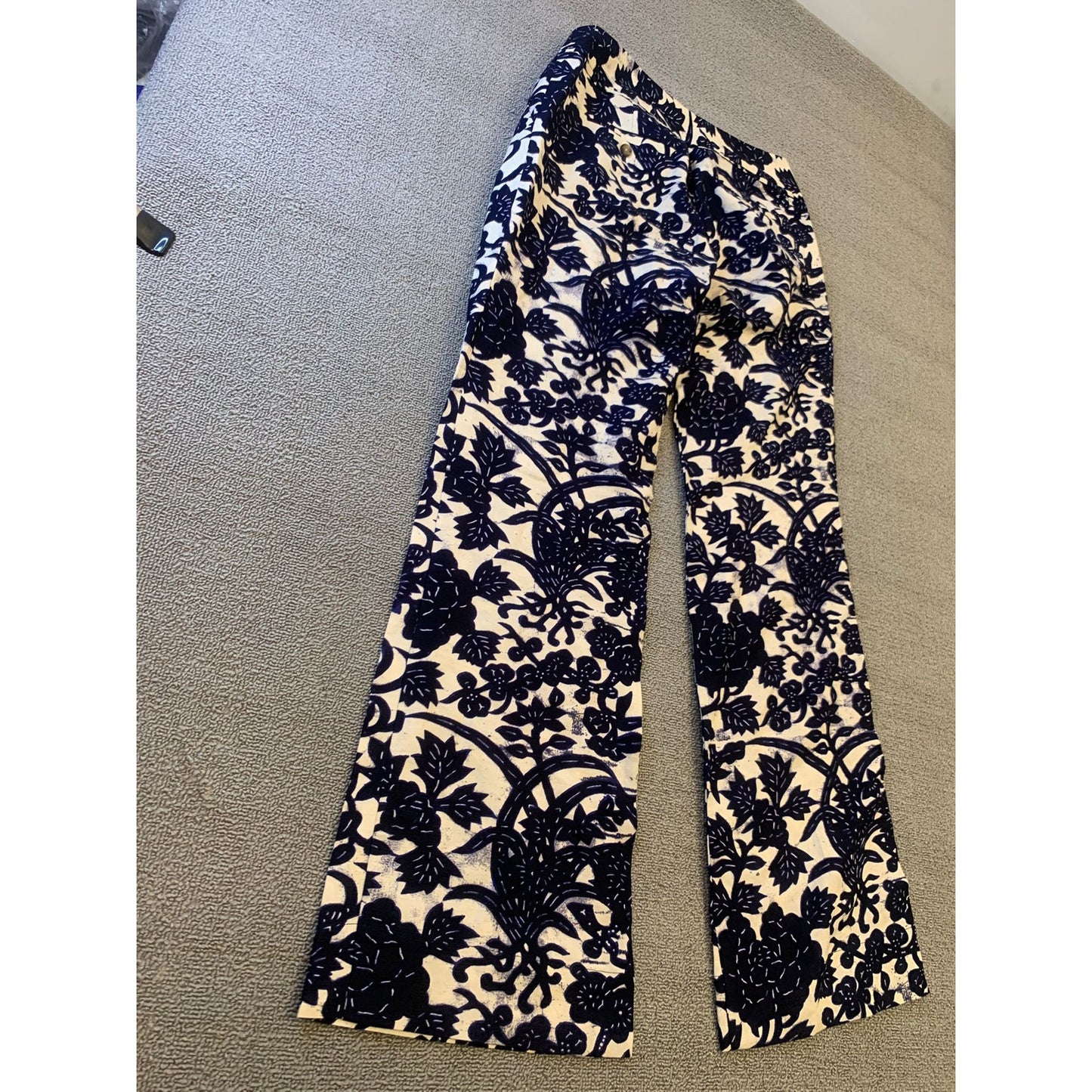 Ann Taylor Loft Marisa Women’s Linen Blend Pant Floral Vine Print Size 2