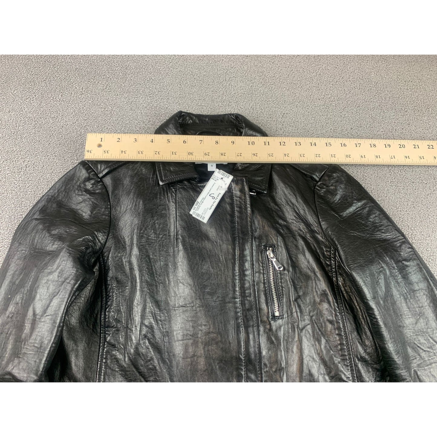 FRAME Denim Lamb Skin Moto Motorcycle Leather Biker Jacket Size Small