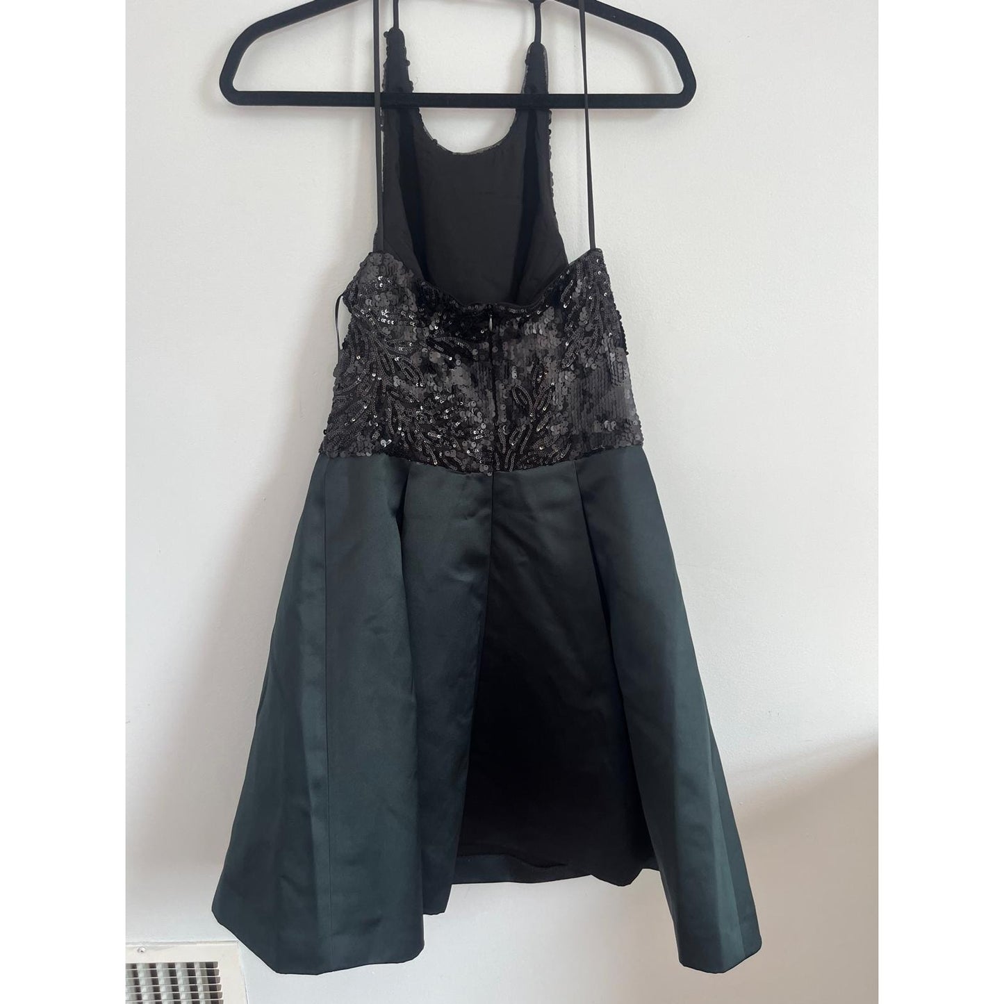 Lauren Ralph Lauren Dress Women 8 Black Sequin Satin Cocktail Formal