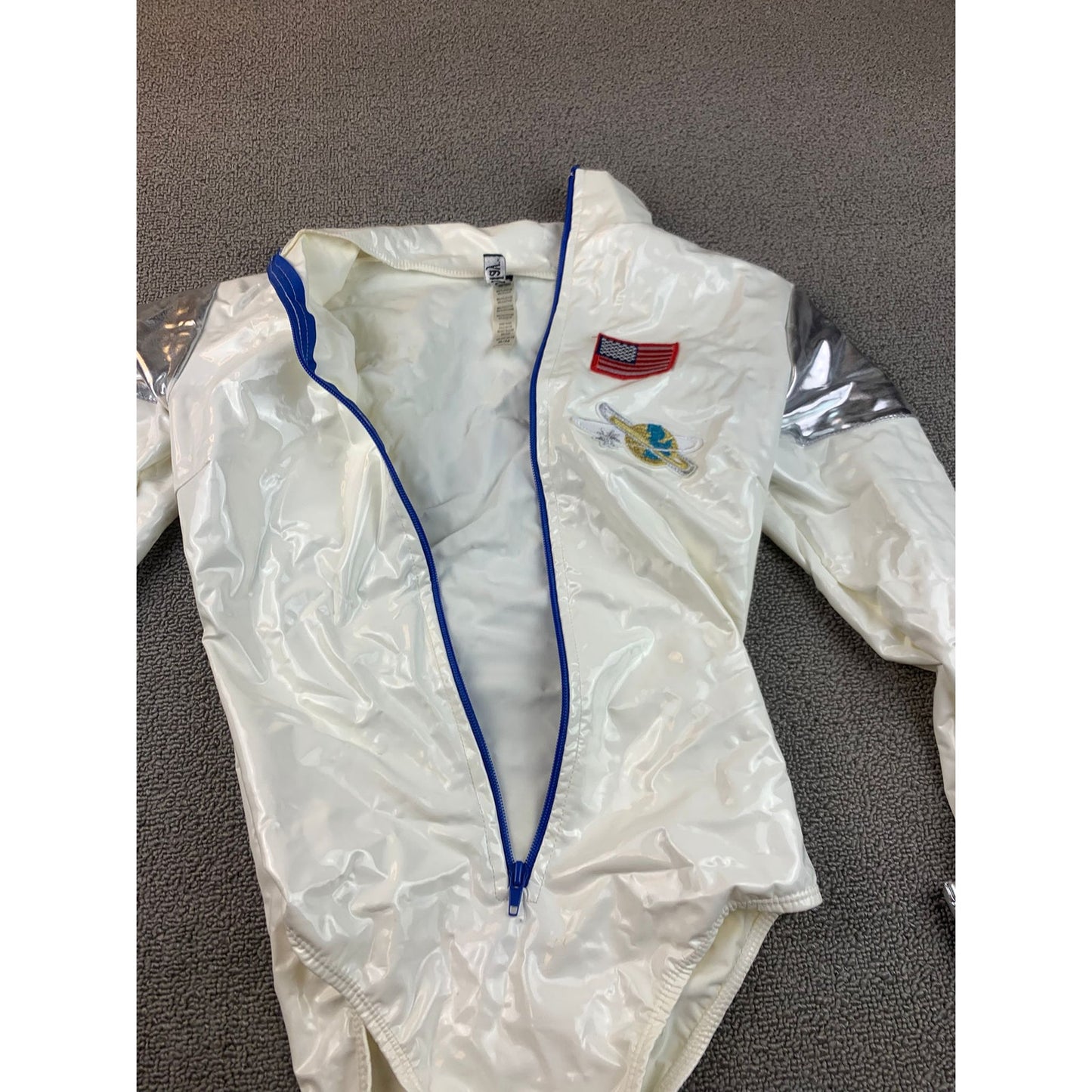 Forplay Women S/M White Silver Astronaut Halloween Costume Bodysuit