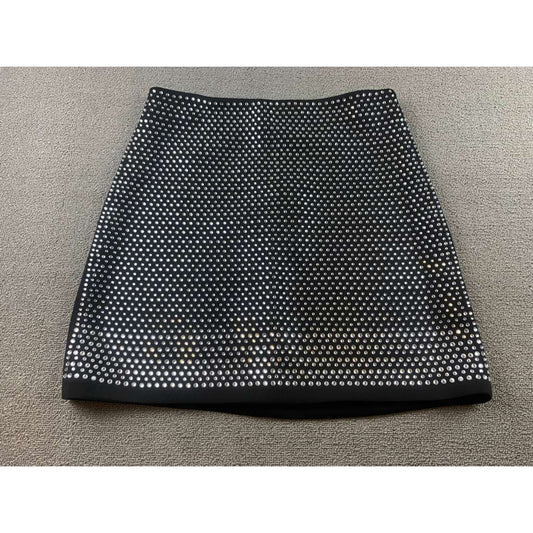 French Connection Women's 10 black Embellished jeweled Mini Skirt Studded