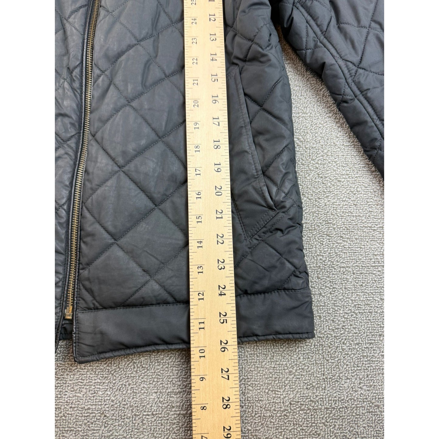 BANANA REPUBLIC Men's Small Diamond Quilted Jacket Black Zip-Up