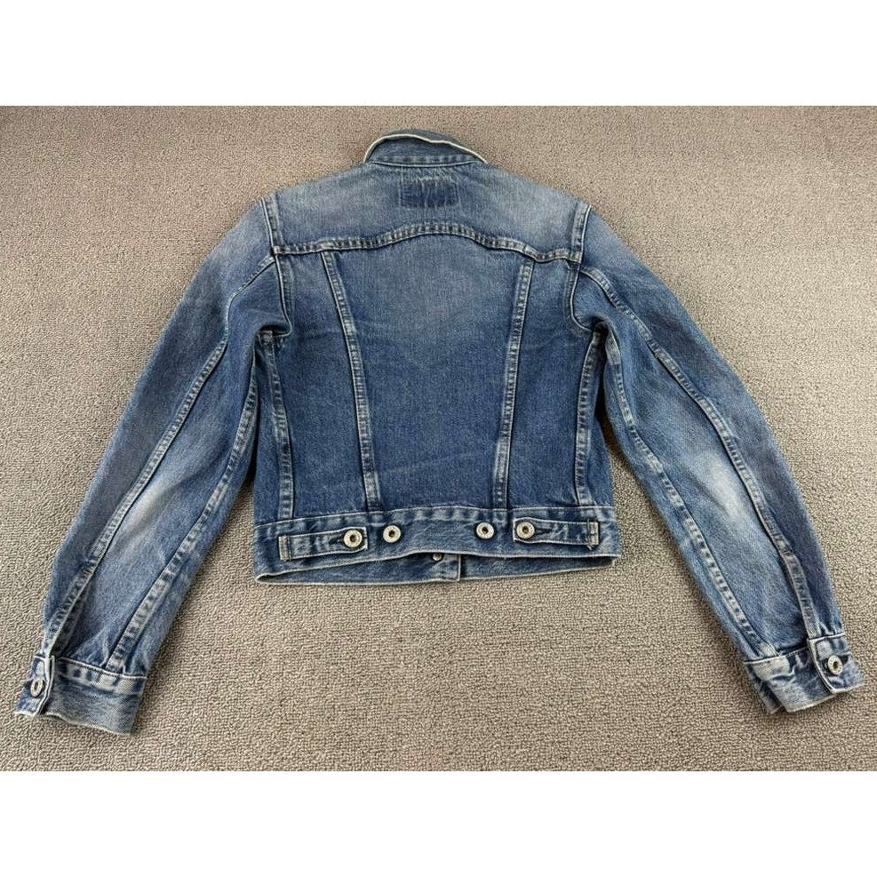 Y2K Replay Denim Jacket Women XS Blue WV704 Trucker Button Front Cotton Pockets