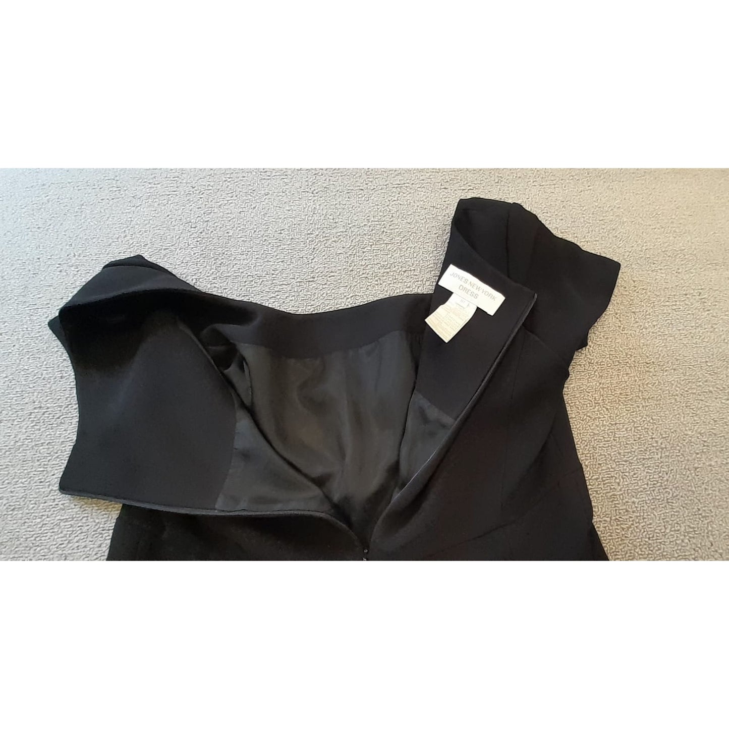 Jones New York Womens Size 10 Black Square Neck Short Sleeve Dress