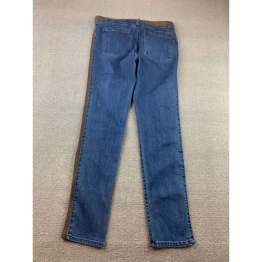 Ecru Los Feliz Women 28 Blue Jeans Brown Soft Velvet Inset