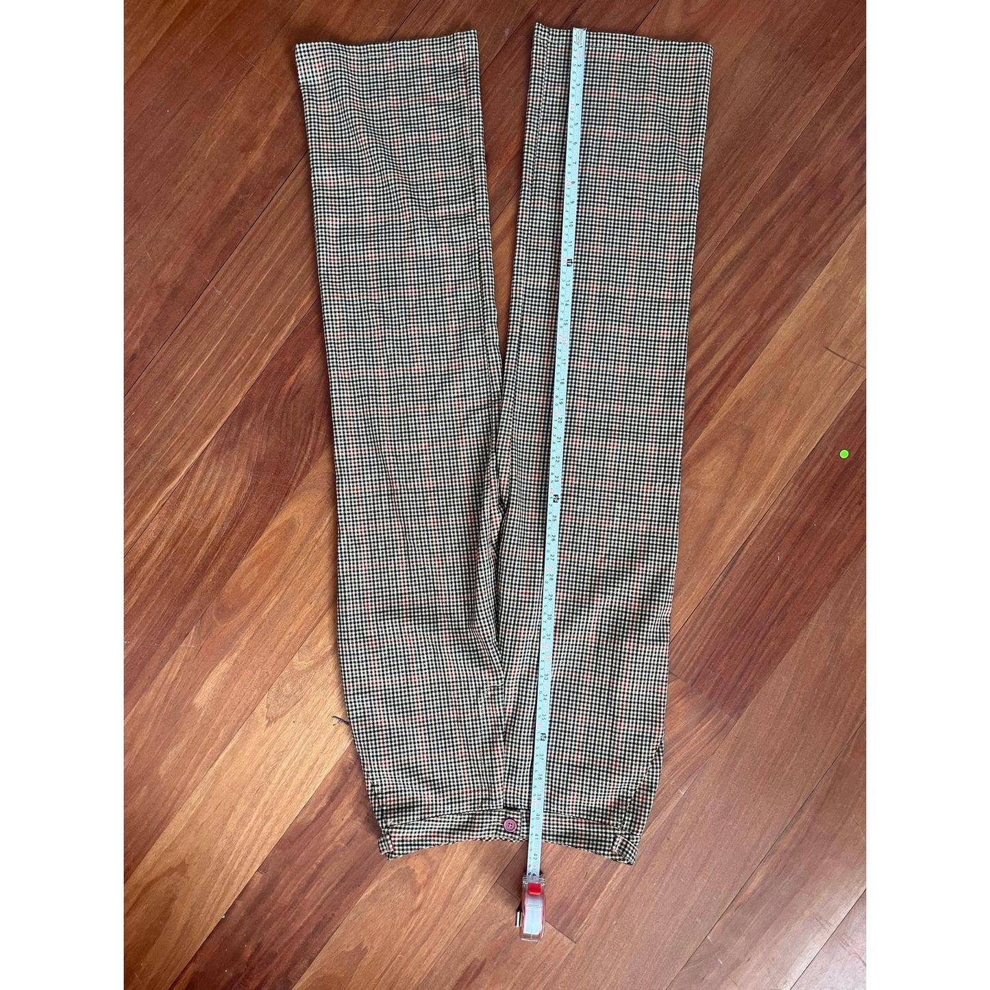 J Galt Plaid Trousers Women Size S Brown Red Straight Leg High Waist