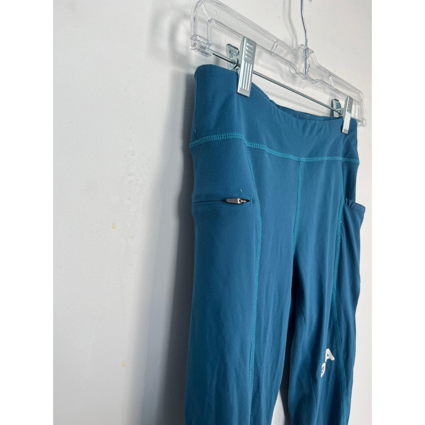 Hoka One One Leggings Women Small Blue Pocket Stretch Activewear