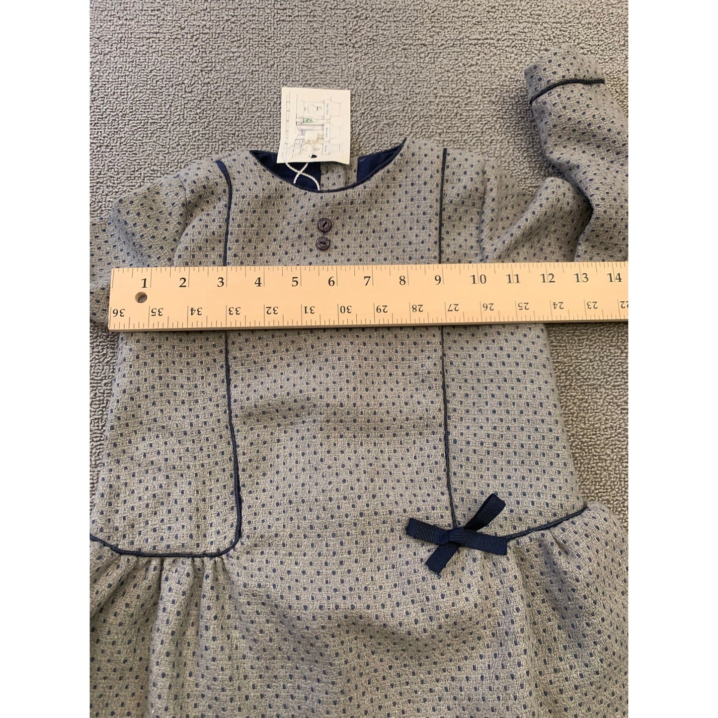 Martina Charlotte Girls 4Y Gray And Navy Drop Waist Dress