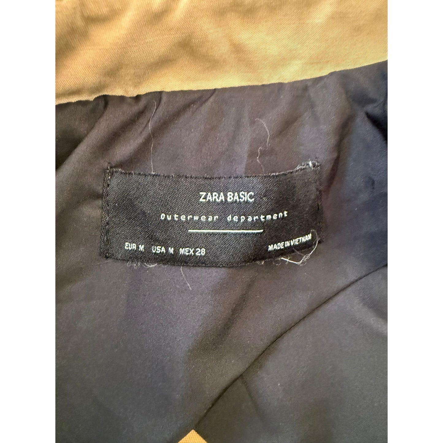 ZARA BASIC Women's Medium Beige Double-Breasted Trench Coat