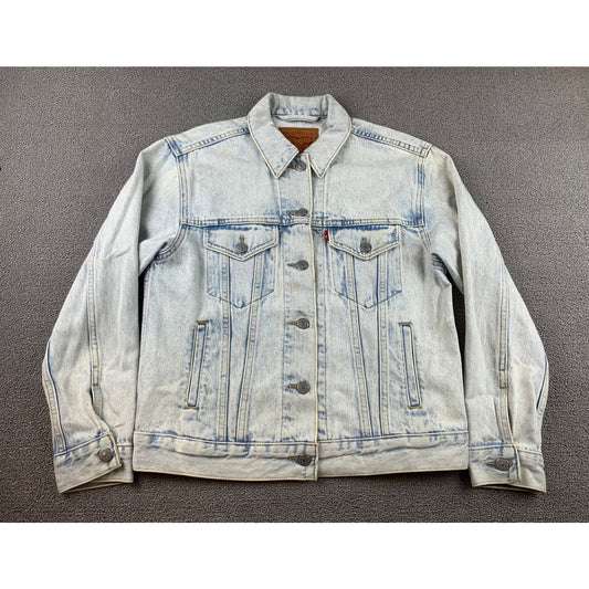 Levis Red Tab Jacket Size S Distressed Western Trucker Denim Washed Jacket