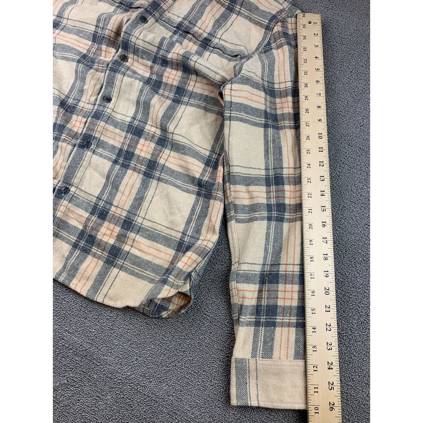 Levis Shirt Men's XL Beige Tan Plaid Flannel Wool Blend Button Up Shacket