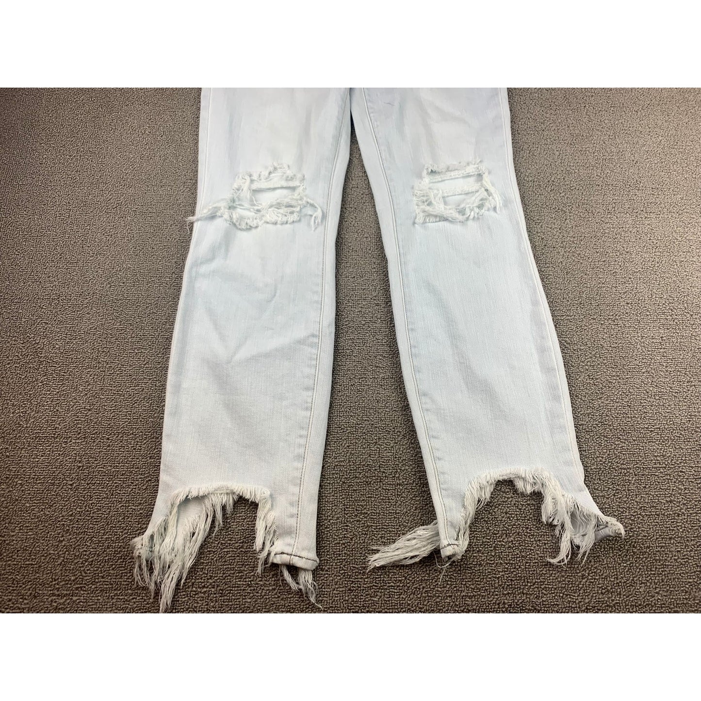 L‘Agence Women’s Sz 27 White Distressed Fringe High Rise High Line Skinny Jeans
