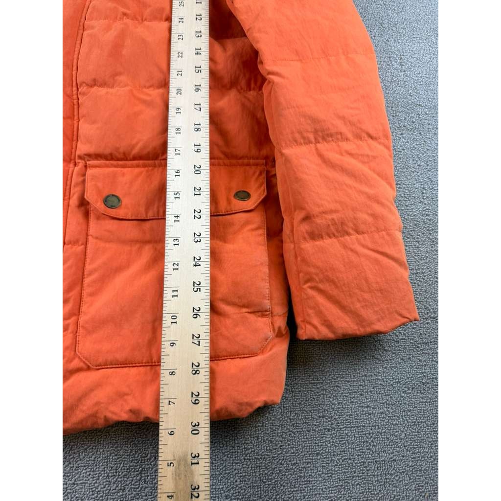 Brooks Brothers Quilted Down Hooded Parka Medium Jacket Orange