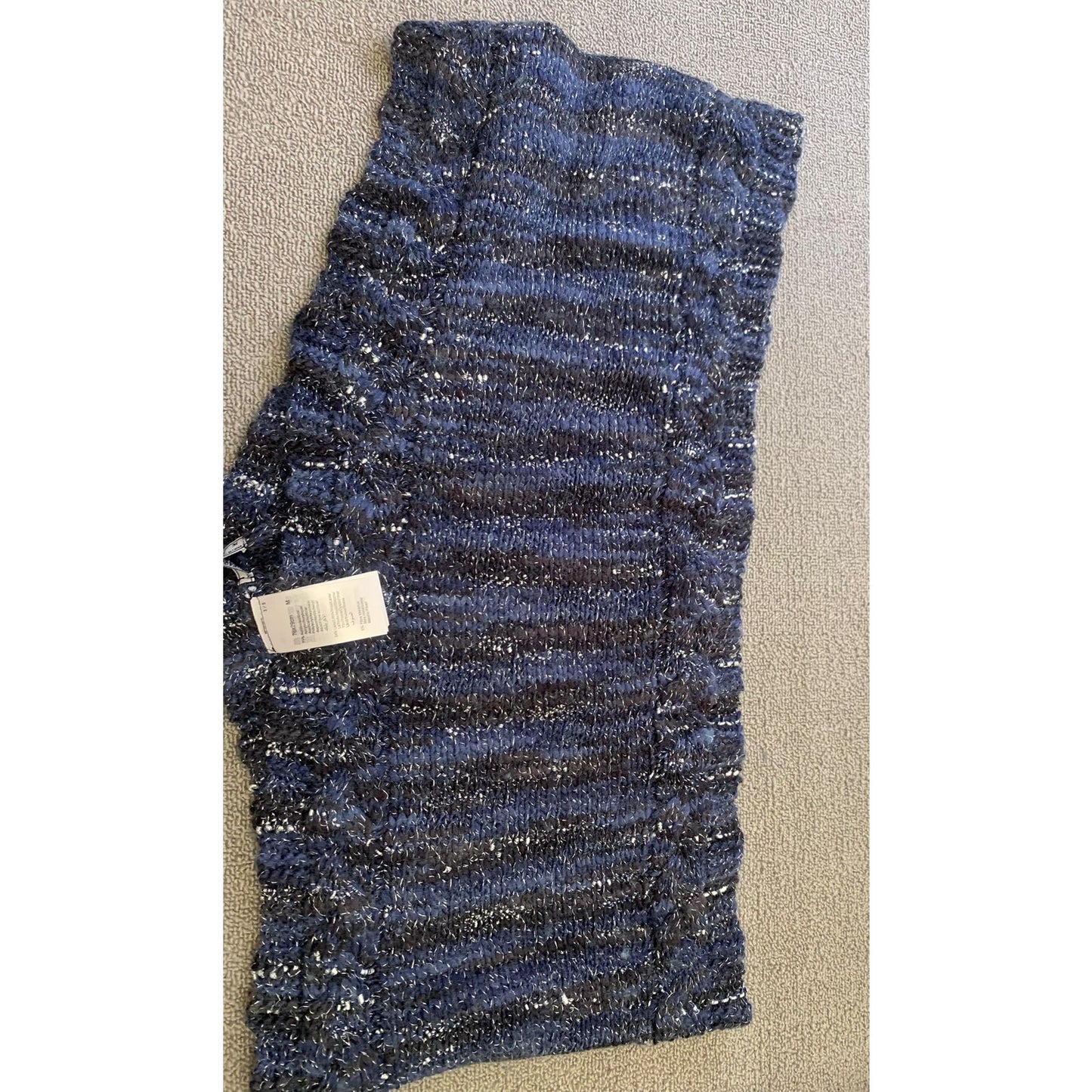 Mayoral Women Size M Navy Blue Metallic 3 in 1 Set Hat Scarf Gloves NWT