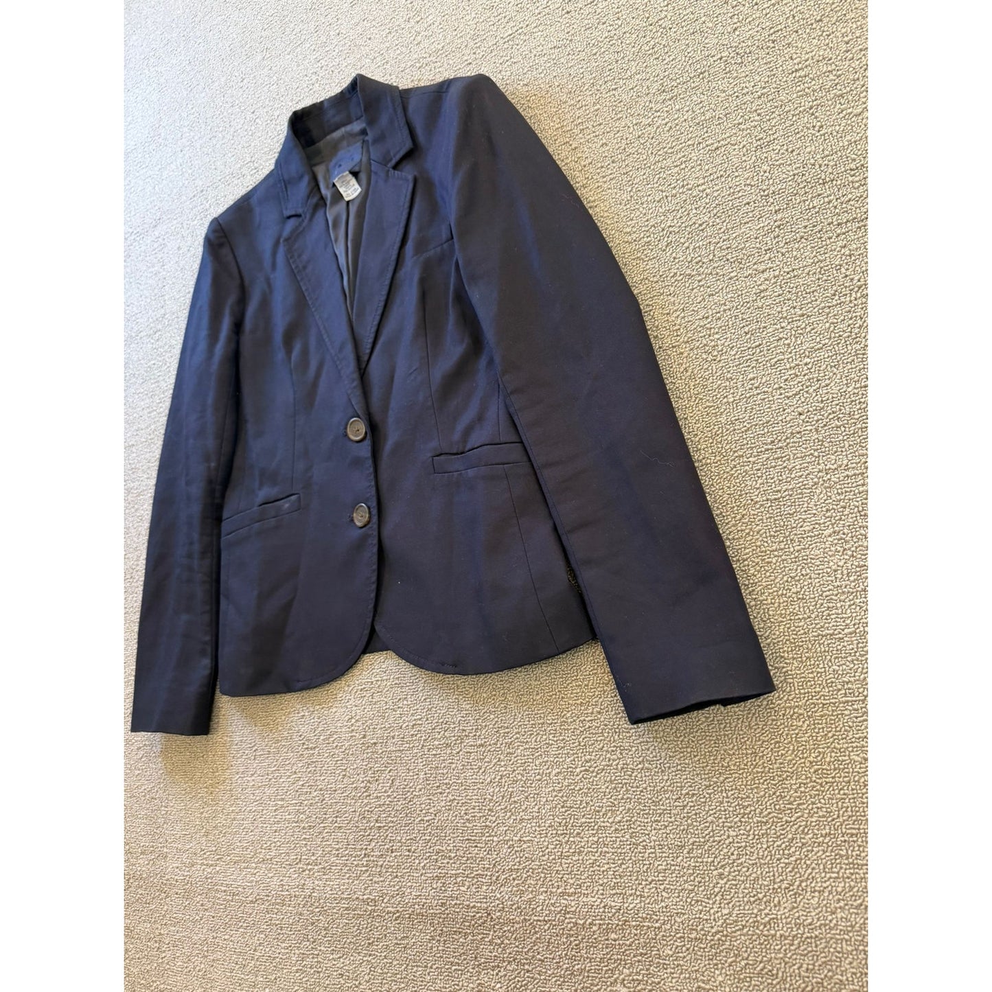 J.Crew Womens 0 Blue Two Button Long Sleeve Blazer Jacket Coat
