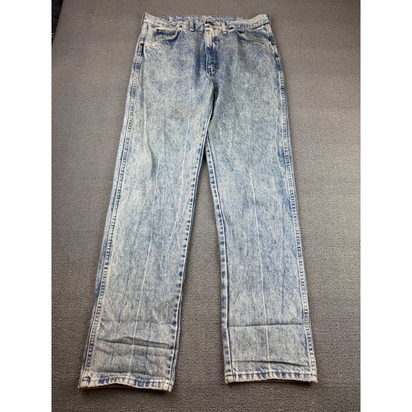 Vintage Wrangler Men's 36x34 Blue Acid Wash Authentic Jeans