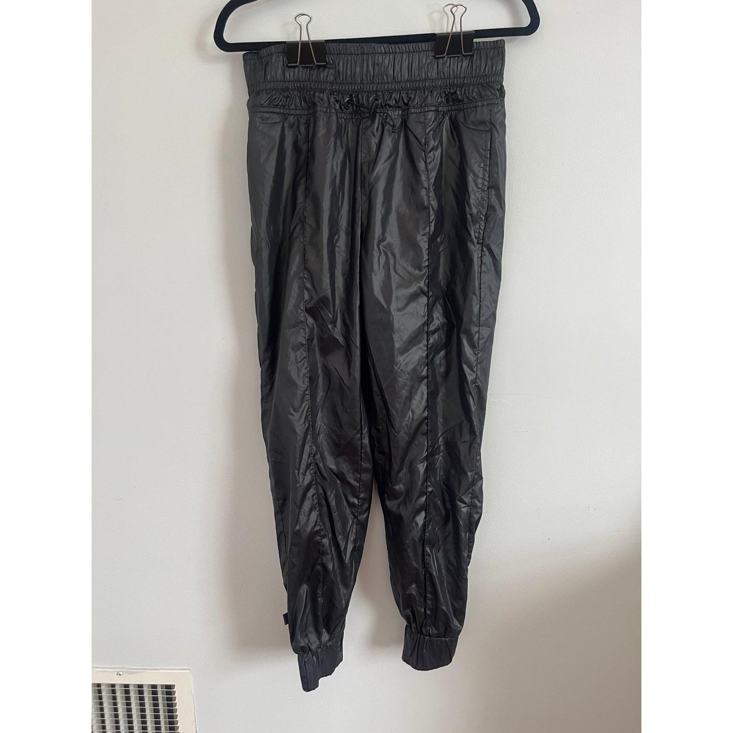 Nike Windbreaker Pants Women S Black Nylon Swoosh Logo Joggers Track