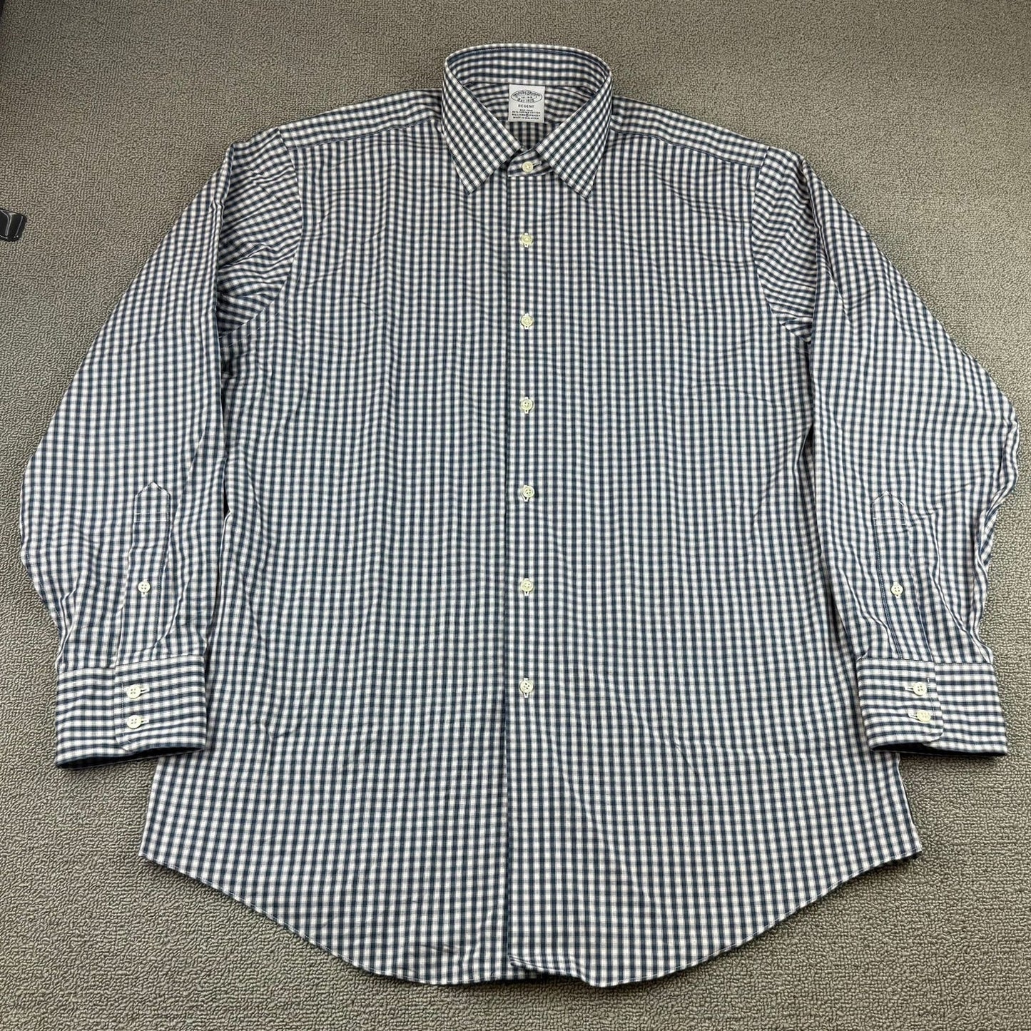 Brooks Brothers Regent Dress Shirt Men's 16-34 Navy Red White