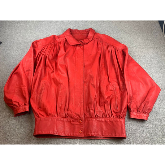 Vintage Gino Di Giorgio Women Medium Red Leather Jacket