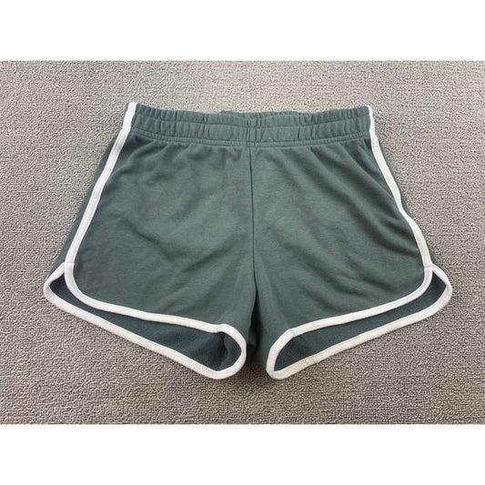 Fox Women XS Green White Athletic Running Shorts Trim Dolphin Hem