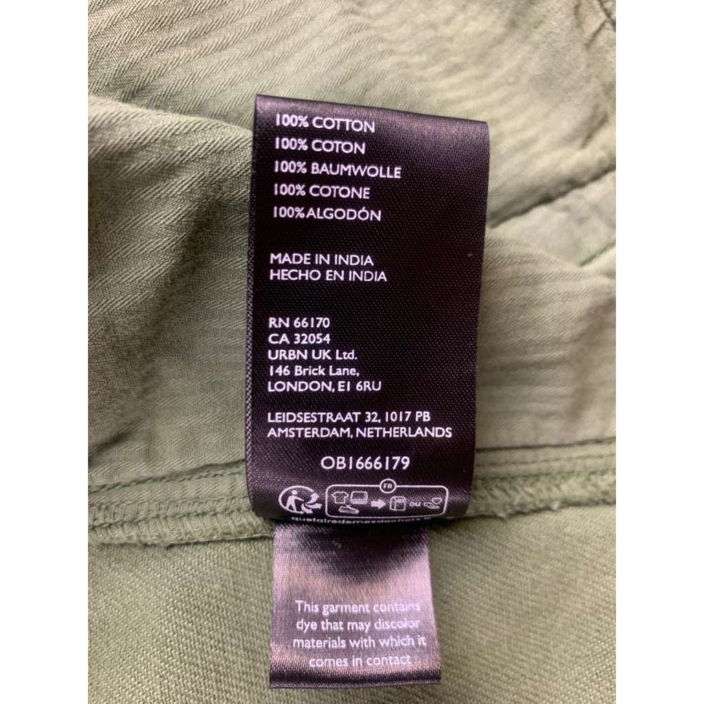 We The Free Women S Green Utility Chore Jacket Button Front Pockets 100% Cotton