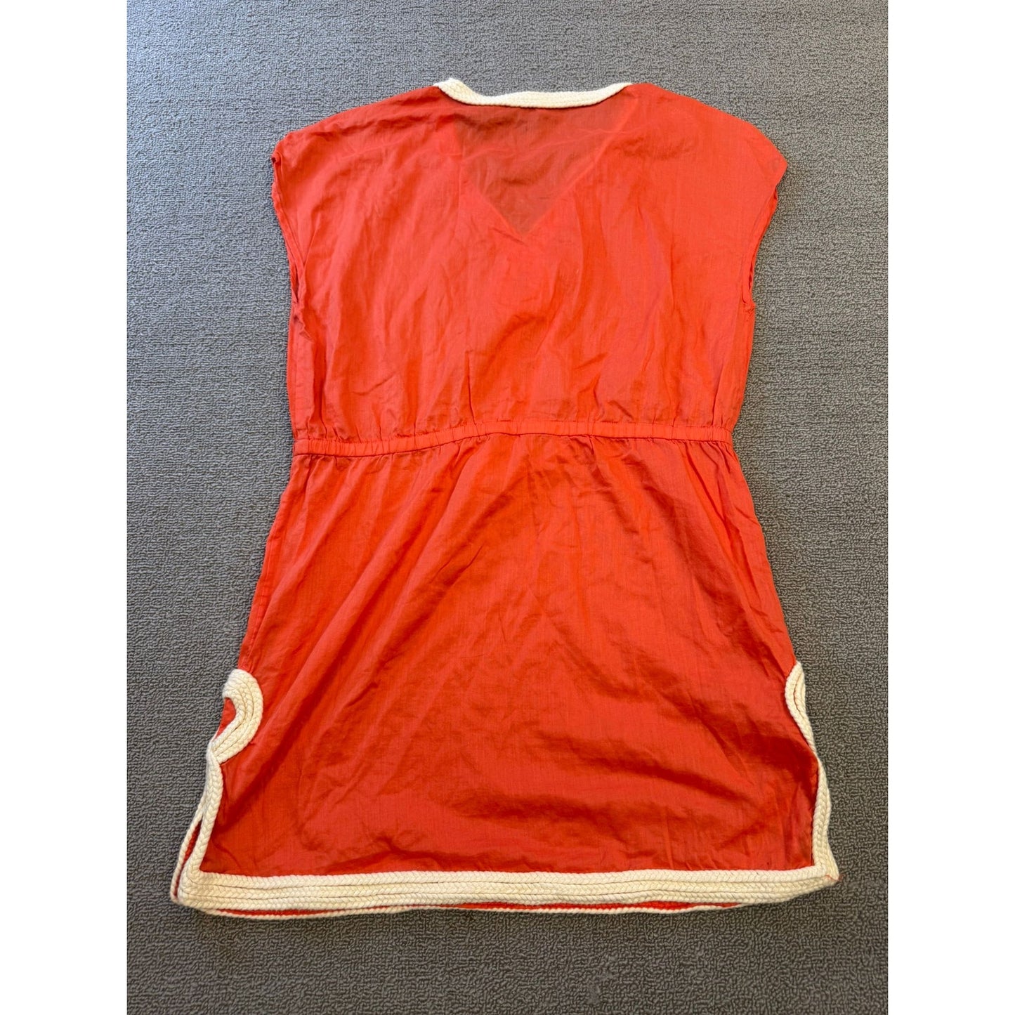 Aqua Woman Medium Orange Tunic Dress Crochet Trim