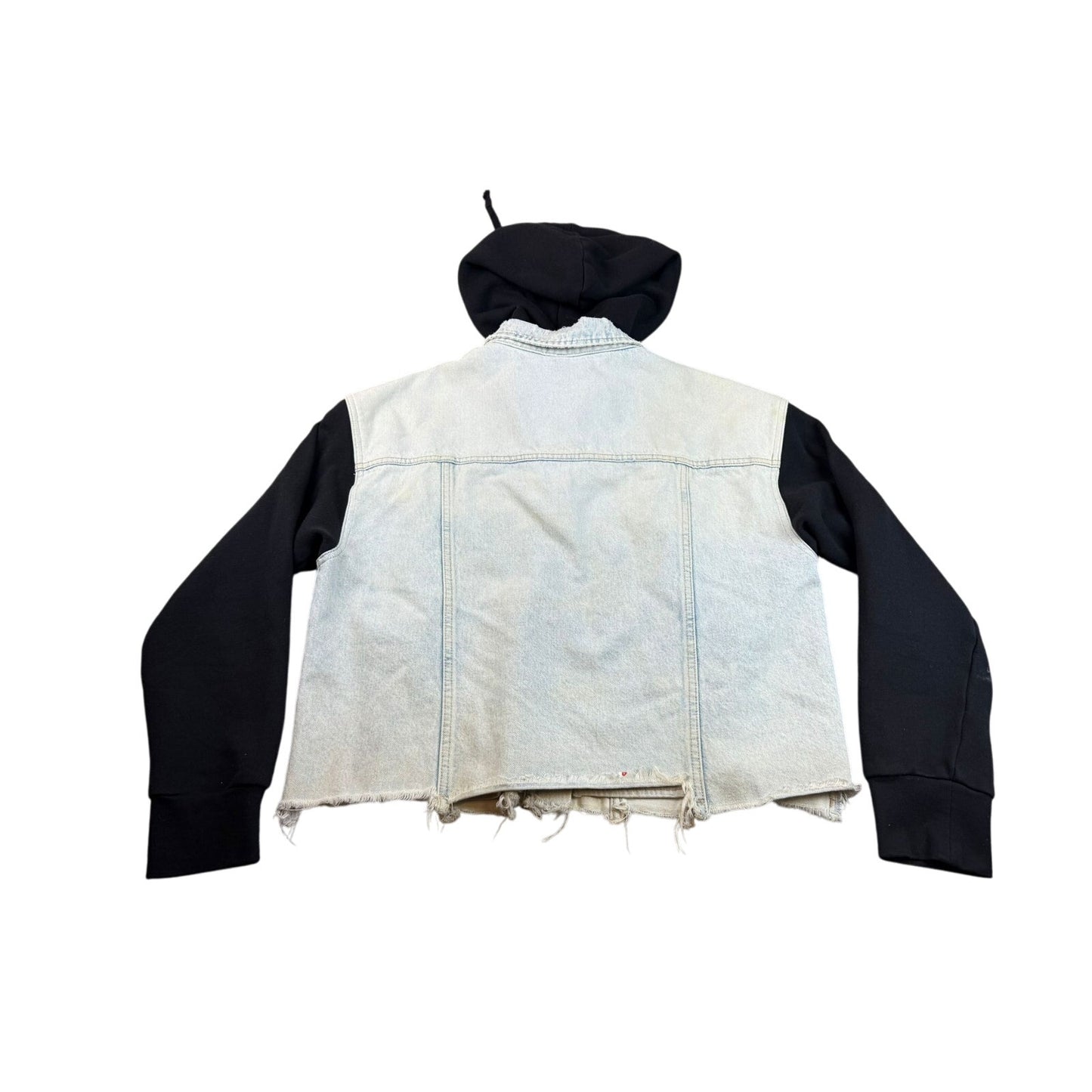 The Current Elliott Women's 2 The Conductor Hooded Cropped Denim Jacket