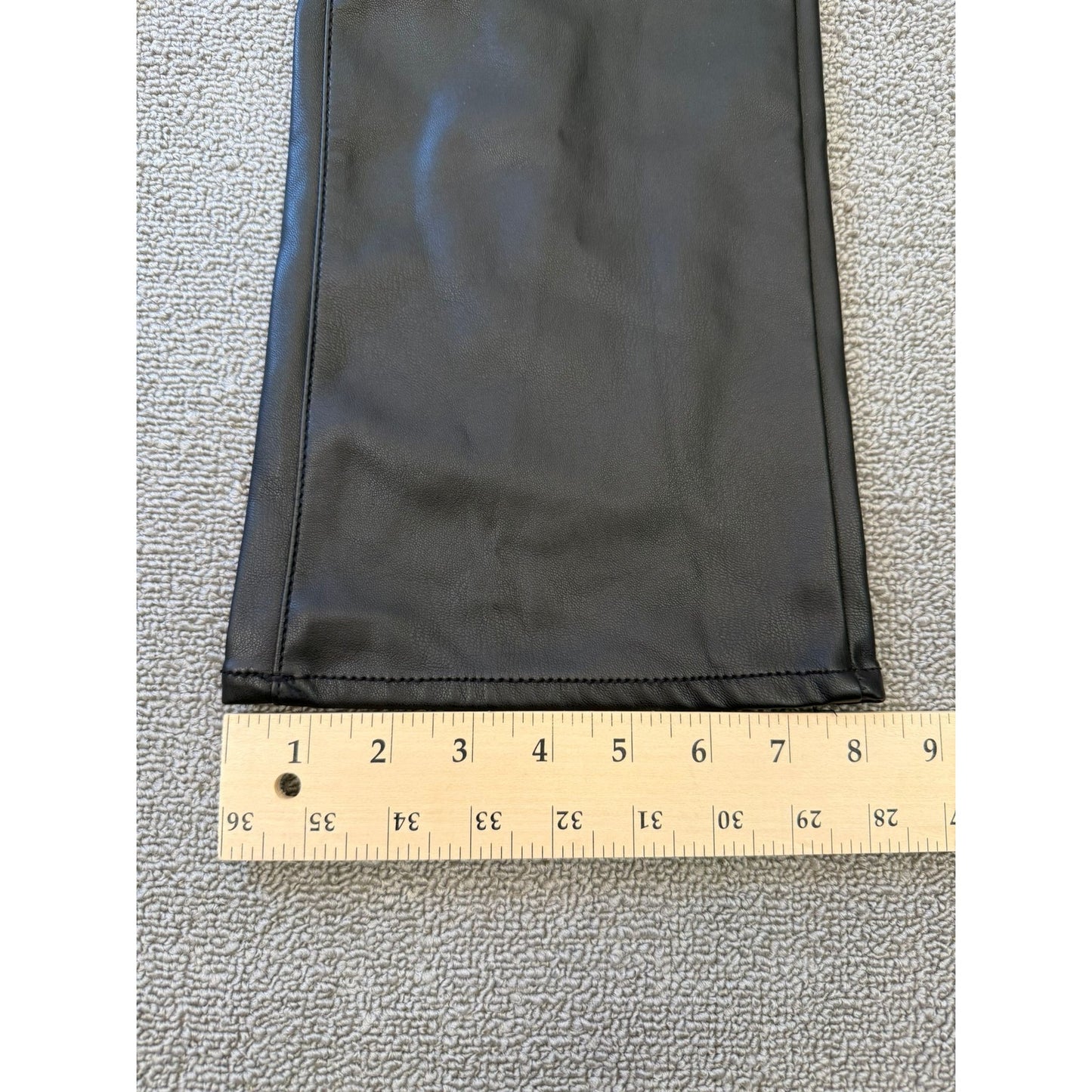 ZARA Women's Size 6 Black Faux Leather Mini Flare Pants