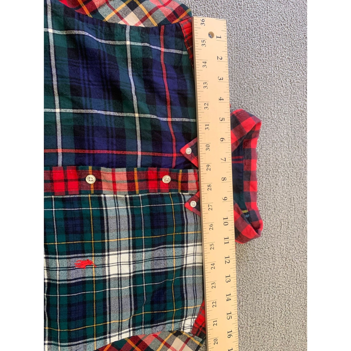 Ralph Lauren Youth XL 18 20 Multi-Color Patchwork Plaid Button Down Shirt